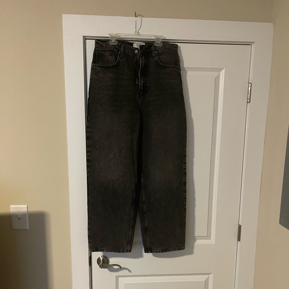 Free People Dad Jeans, Grey, 30
